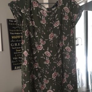 Green floral dress